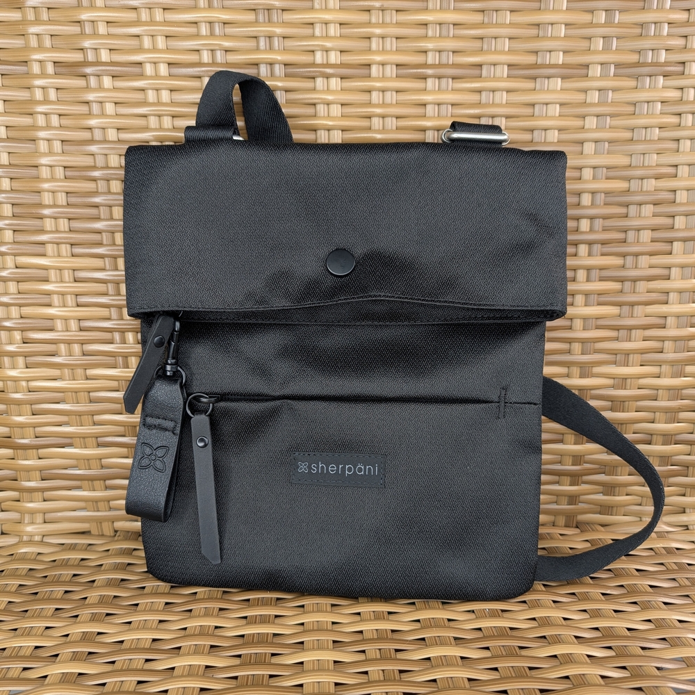 Sherpani PICA Crossbody Shoulder Bag Sustainable Black Recycled Material Travel